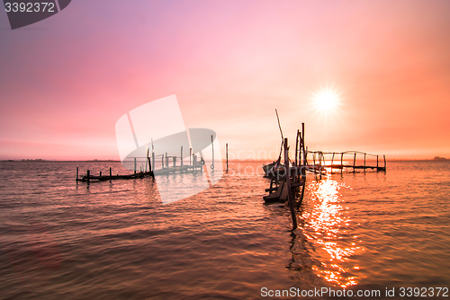 Image of Old dock sunrise