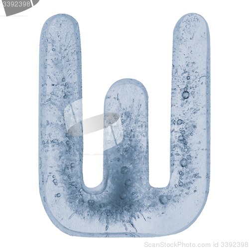 Image of Letter W in ice