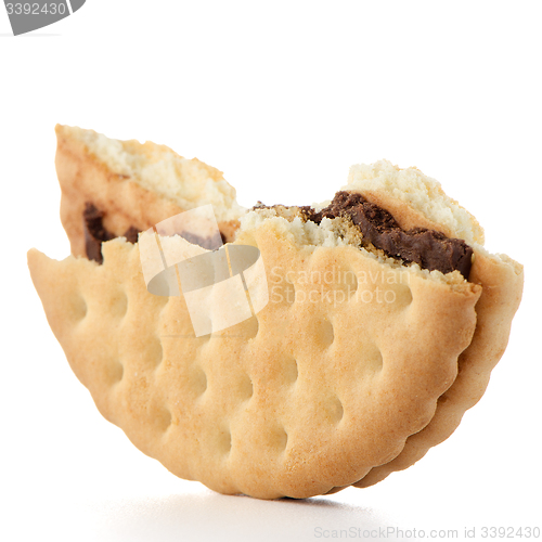 Image of Half sandwich biscuit with chocolate filling