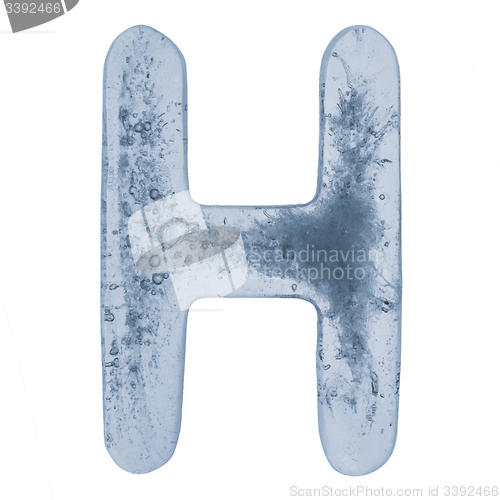 Image of Letter H in ice