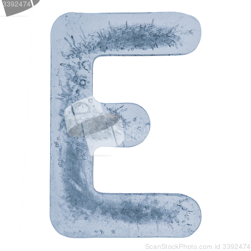 Image of Letter E in ice