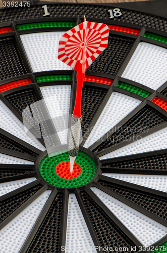 Image of Dart board with dart