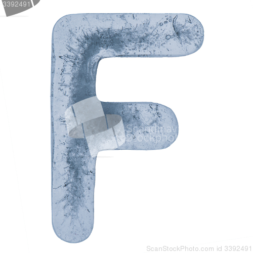 Image of Letter F in ice