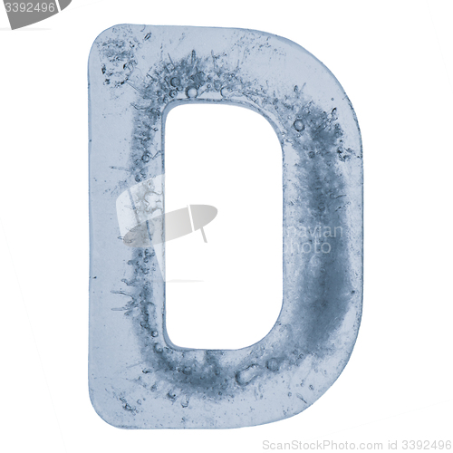 Image of Letter D in ice