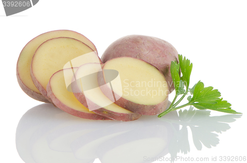 Image of Red sliced potatoes