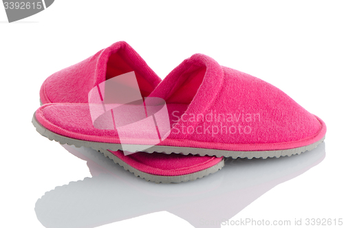 Image of A pair of pink slippers