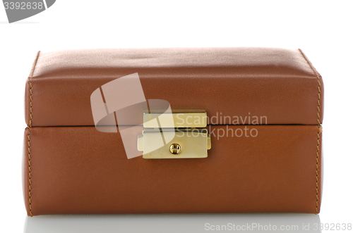 Image of Brown leather jewelery box