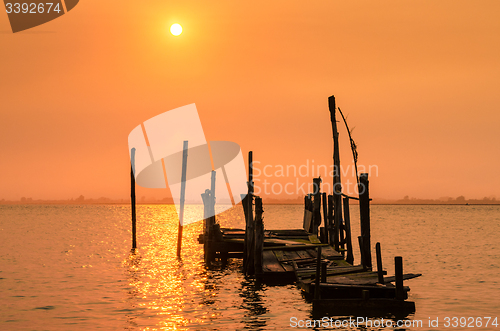 Image of Old dock sunset
