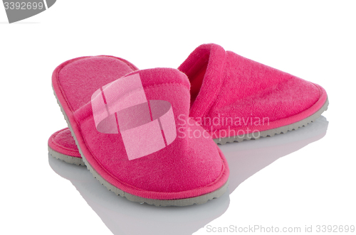 Image of A pair of pink slippers