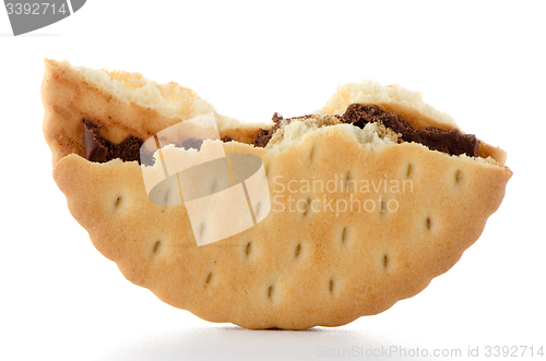 Image of Half sandwich biscuit with chocolate filling