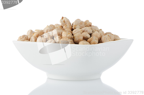 Image of Closeup of a bowl with chickpeas