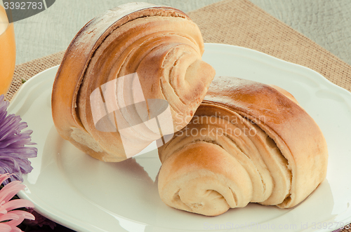 Image of Two croissant on a plate