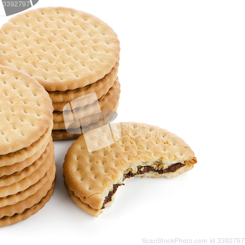 Image of Sandwich biscuits with chocolate filling