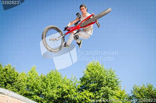 Image of BMX Bike Stunt tail whip