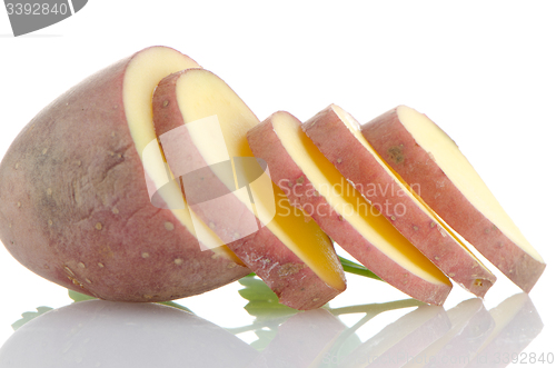 Image of Red sliced potatoes