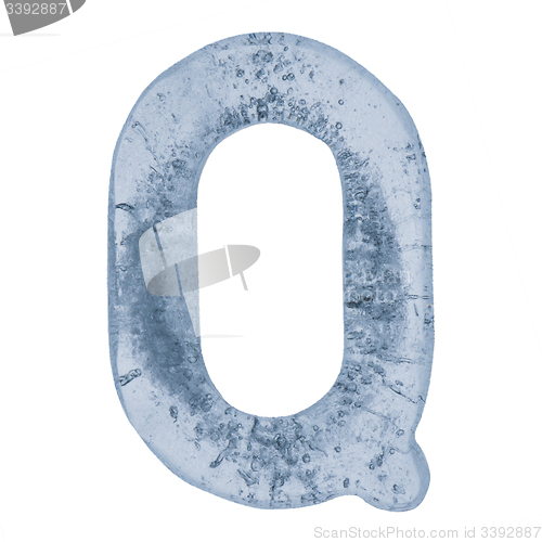 Image of Letter Q in ice