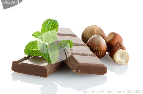 Image of Closeup detail of chocolate parts