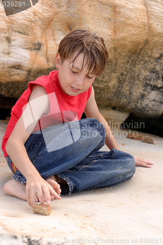 Image of Boy playing outdoors
