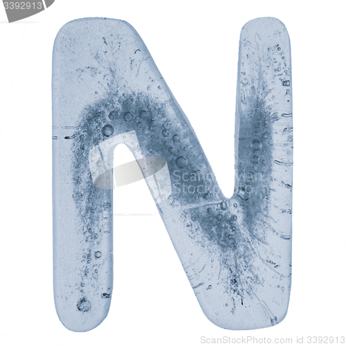 Image of Letter N in ice