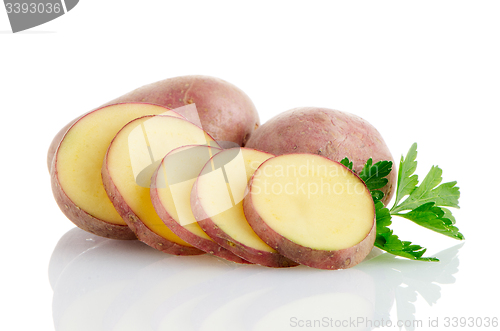 Image of Red sliced potatoes