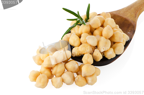 Image of chickpeas over spoon 