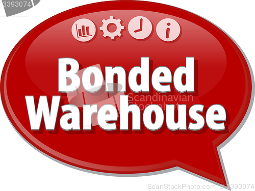 Image of Bonded Warehouse  Business term speech bubble illustration