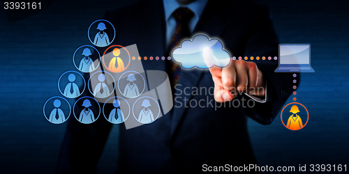 Image of Manager Plugging-In A Remote Freelancer Via Cloud