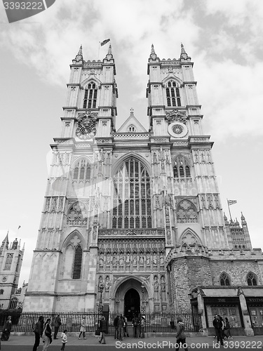 Image of Black and white Westminster Abbey in London