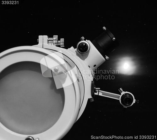 Image of Black and white Astronomical telescope