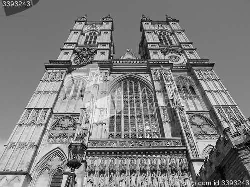 Image of Black and white Westminster Abbey in London