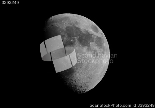 Image of Black and white Gibbous moon