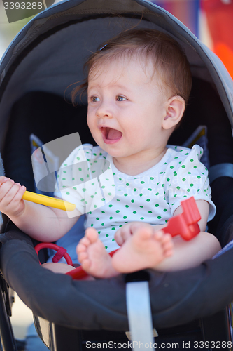 Image of portrait of baby in carriage