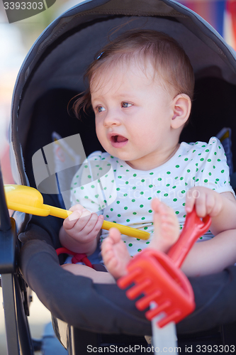 Image of portrait of baby in carriage