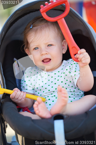 Image of portrait of baby in carriage