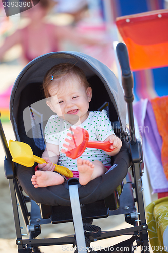 Image of portrait of baby in carriage