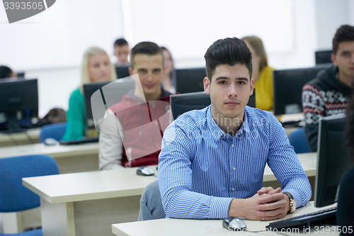Image of students group in computer lab classroom