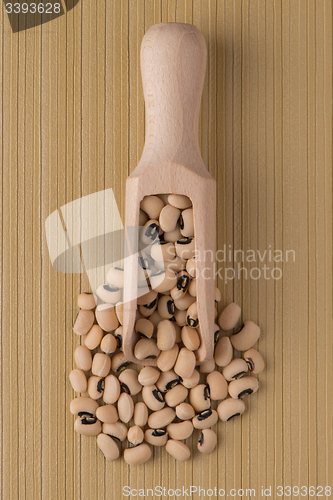 Image of Wooden scoop with white beans
