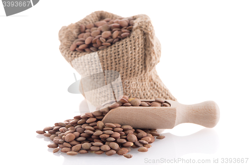 Image of Burlap bag with lentils