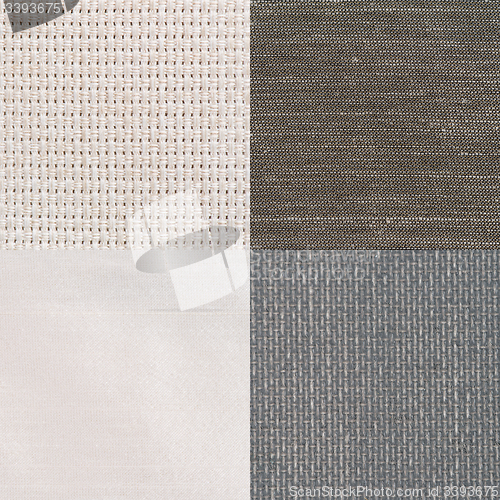 Image of Set of blue fabric samples