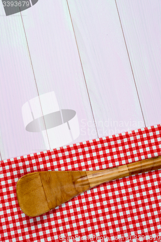Image of Kitchenware on red towel