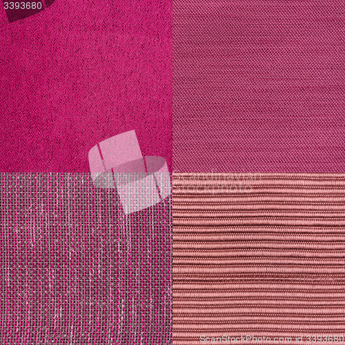 Image of Set of pink fabric samples