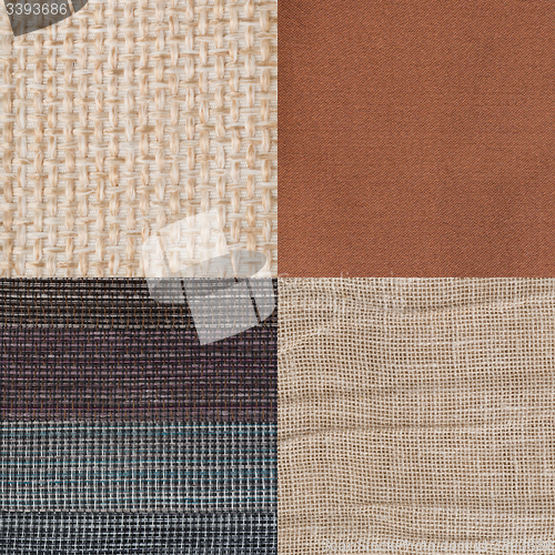 Image of Set of brown fabric samples