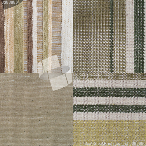 Image of Set of green fabric samples