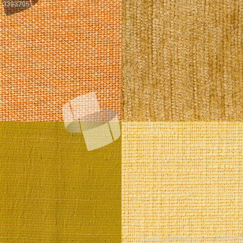 Image of Set of yellow fabric samples
