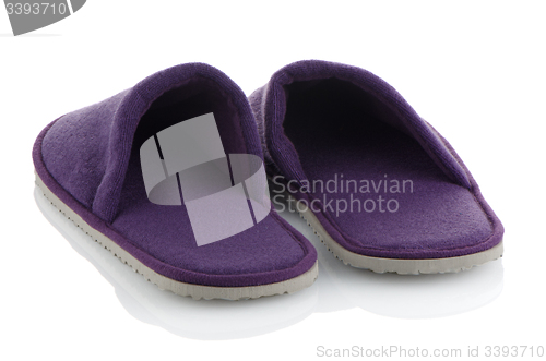 Image of A pair of purple slippers