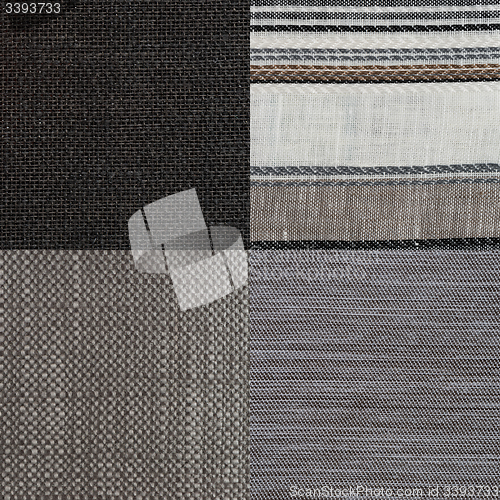 Image of Set of blue fabric samples