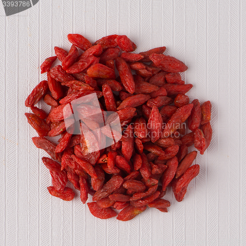Image of Circle of dry red goji berries