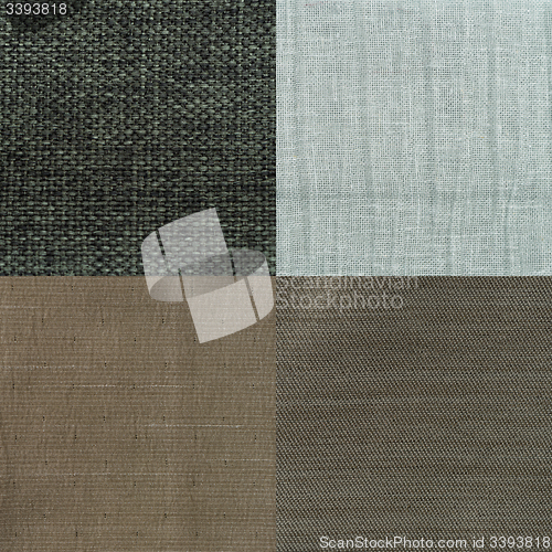 Image of Set of green fabric samples