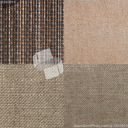 Image of Set of brown fabric samples