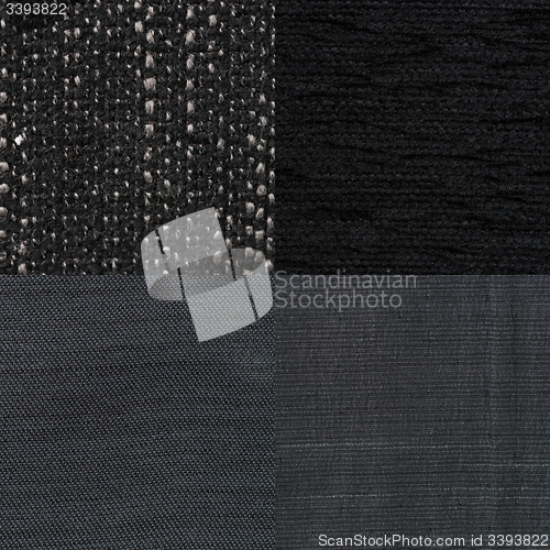 Image of Set of blue fabric samples